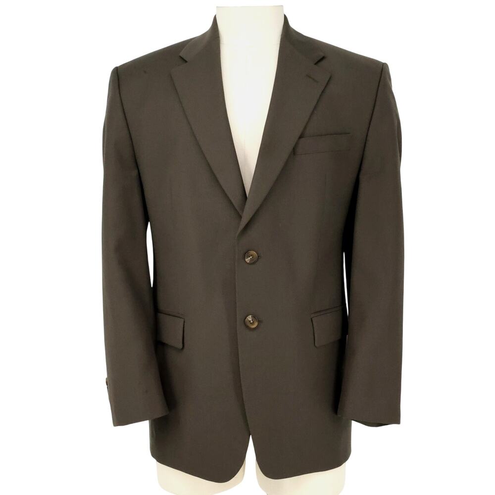 LRL Ralph Lauren Sport Coat Mens 44R Brown Wool Jacket Lined Blazer Career